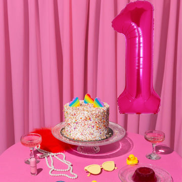 40 Inch Giant Hot Pink Number 13 Balloon, Helium Mylar Foil Number Balloons For Birthday Party, 13Th Birthday Decorations For Ki