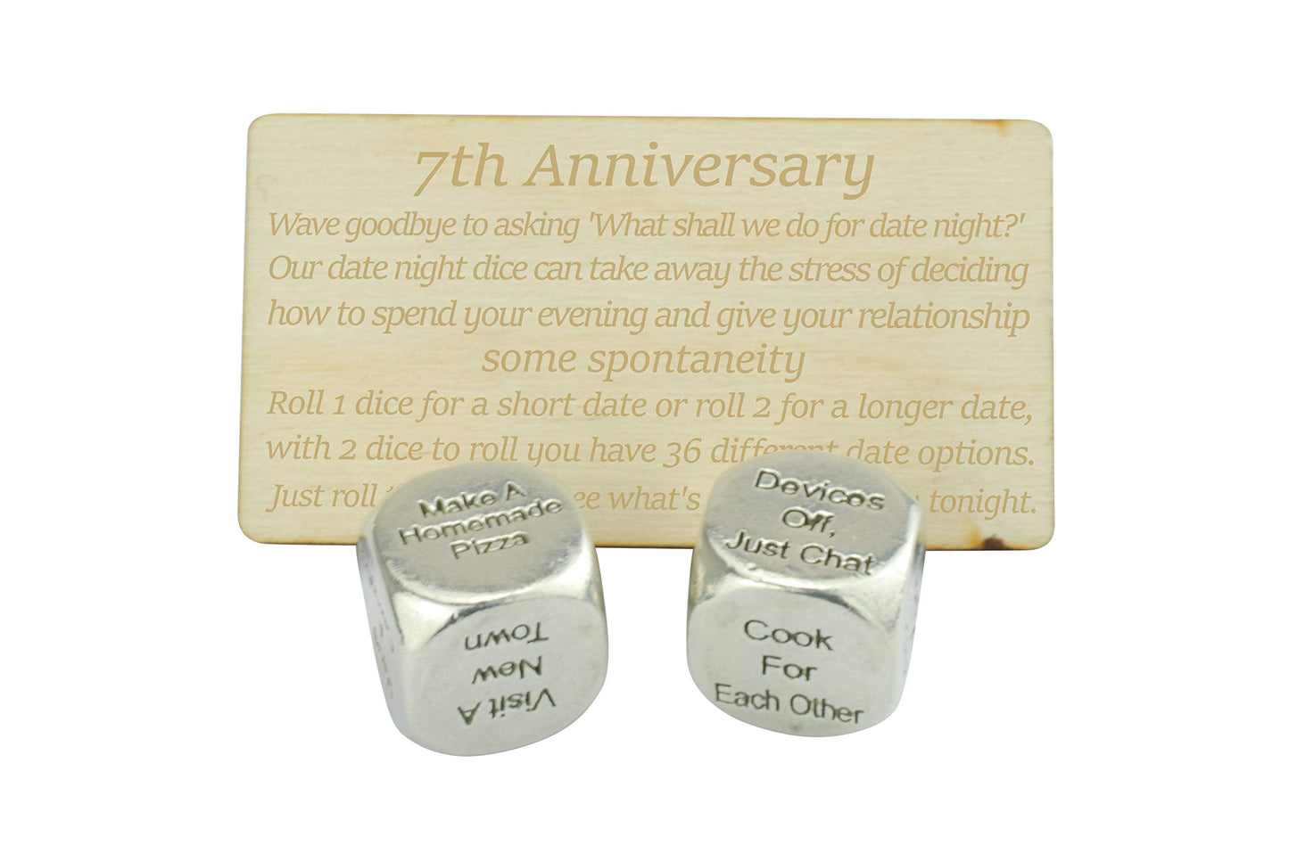 7 Year Anniversary Metal Date Night Dice - Create a Unique 7th Anniversary Date Night