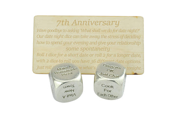 7 Year Anniversary Metal Date Night Dice - Create a Unique 7th Anniversary Date Night