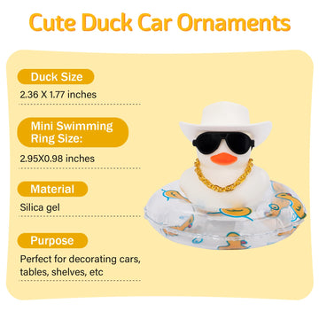 Wonuu Car Accessories Rubber Ducks Dashboard Decorations Rubber Duck Pink Accessories Dashboard Duck Car Decorations Car Ducks For Dashboard Car Duck Car Dashboard Decorations, Bg-White-Cowboywhite