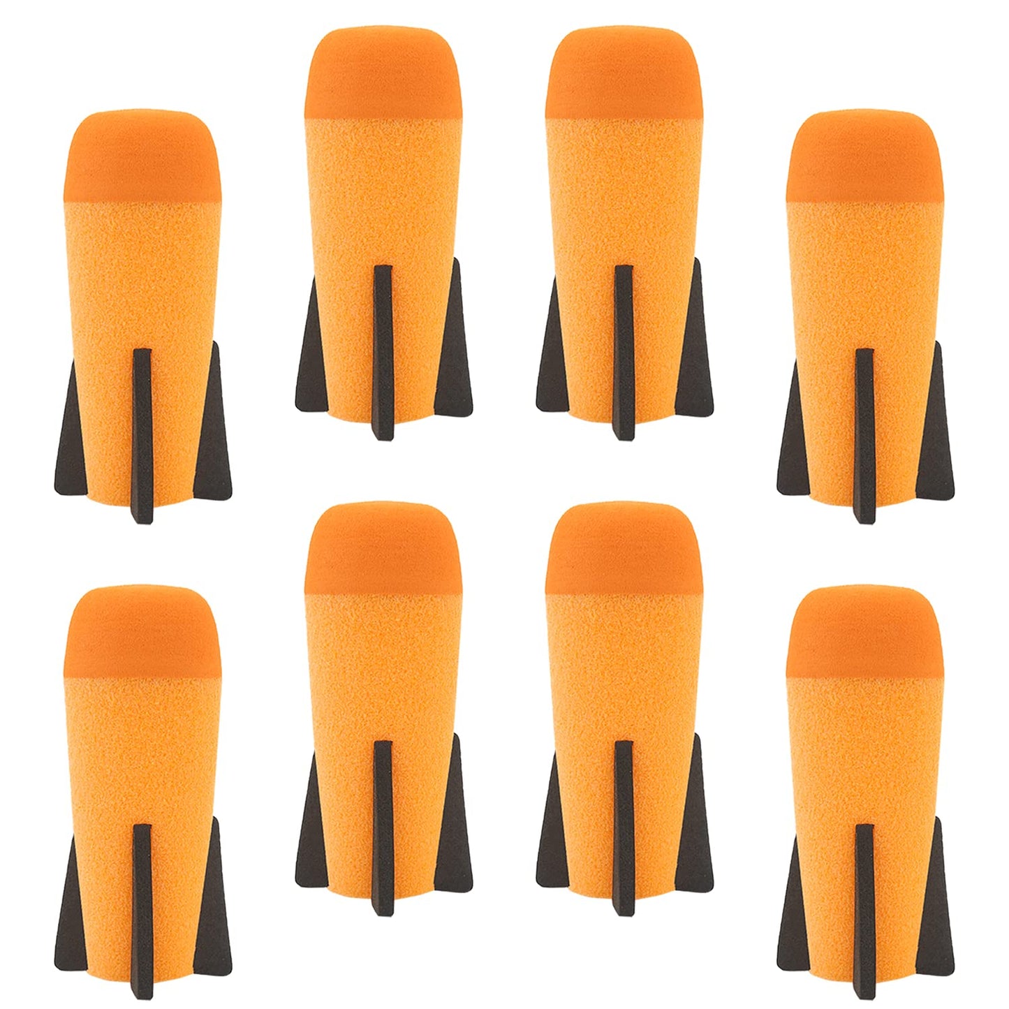 EKIND 8-Pack Mega Missile Refill for Toy Rocket Launcher  Foam  Compatible for Nerf N-Strike advanced Series (Orange)