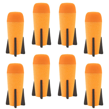 EKIND 8-Pack Mega Missile Refill for Toy Rocket Launcher  Foam  Compatible for Nerf N-Strike advanced Series (Orange)