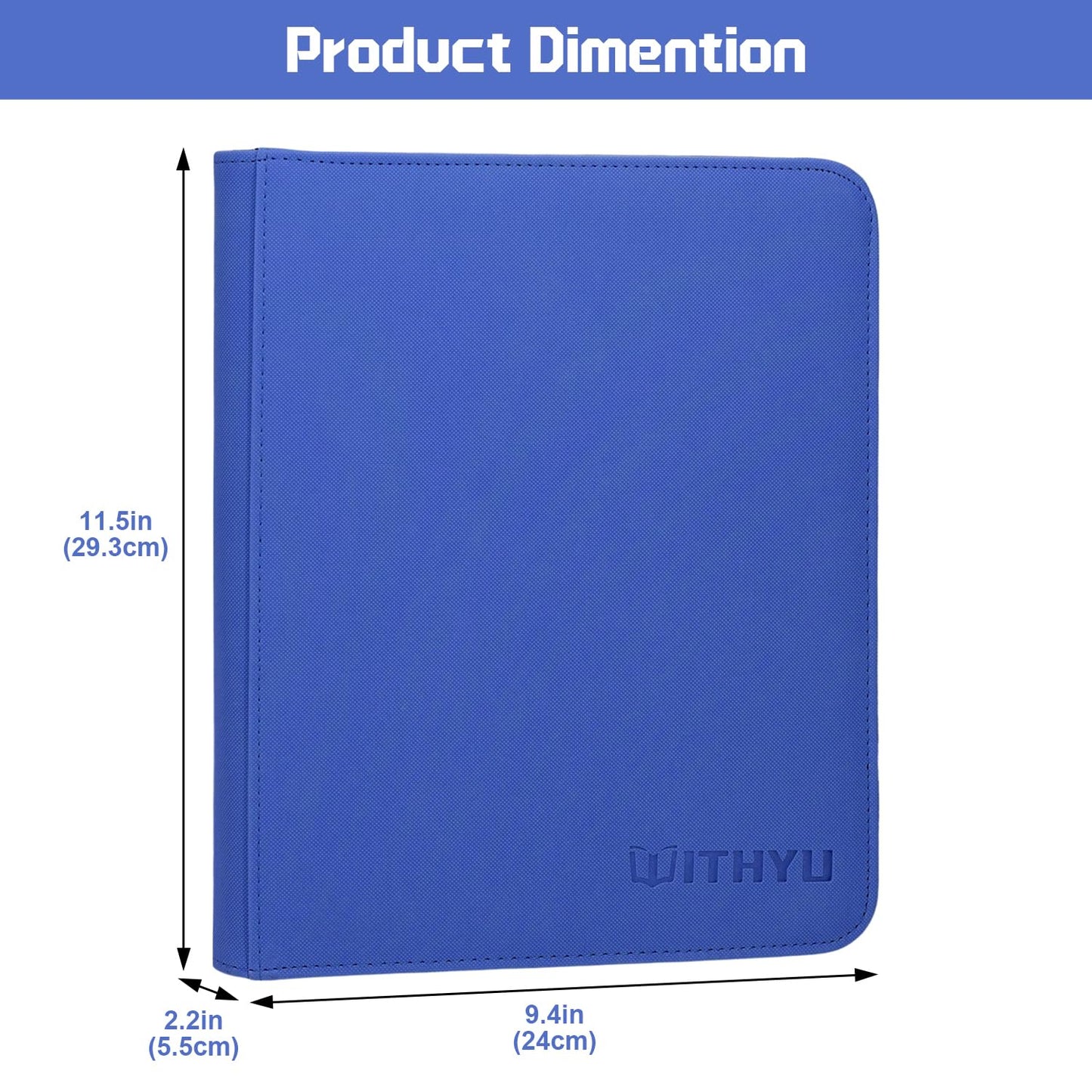 Top Loader Binder  WITHYU 4 Pocket Trading Card Binder for 3x4 Rigid Cards  160 Pockets Card Album with 8 Toploaders  Cards Storage Organizer for Sports  TCG  MTG (Deep Blue)