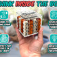 Qubic4 4 in A Row Game - 3D Strategy Board Game, Wooden Cubes, Brown, White, Transparent Acrylic Cube, Perfect for All Ages