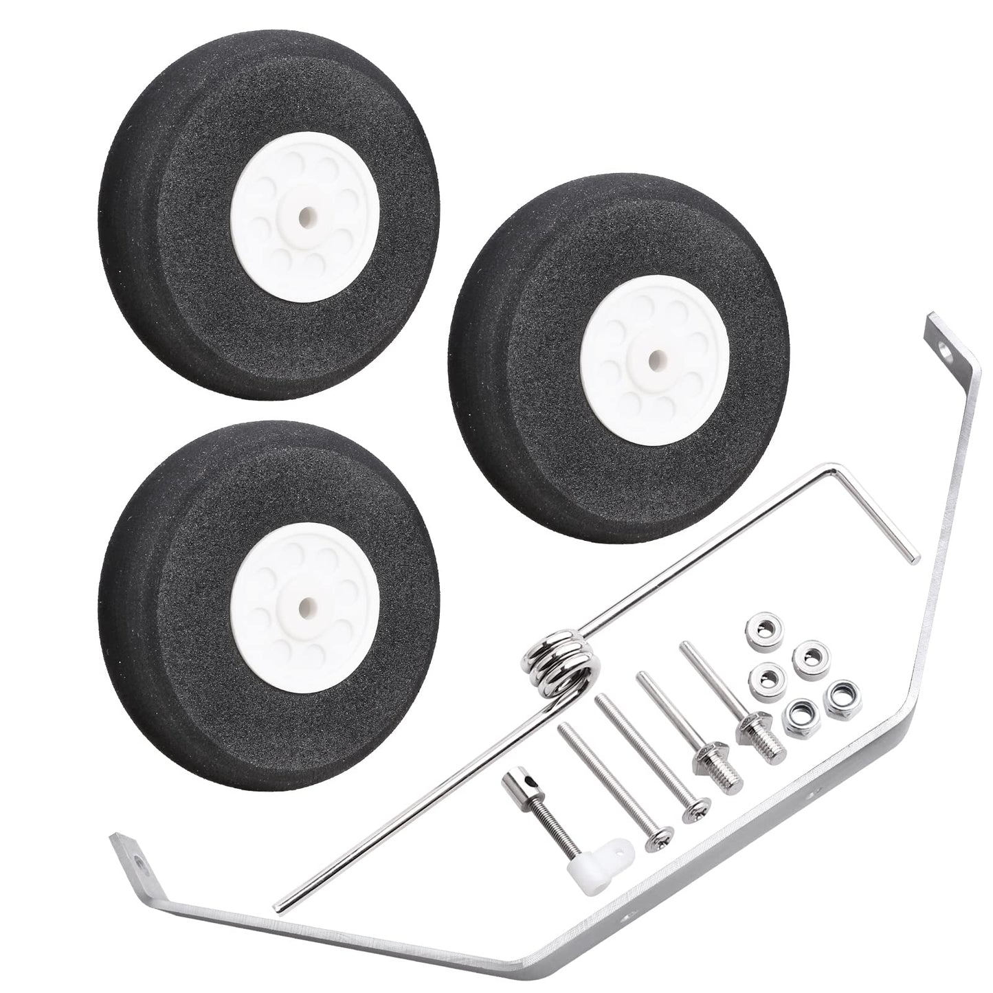 1 Set Aluminum Main Landing Gear Wheel Kit Rc Airplane Cessna 182 Parts Replacement 40 Size Arf Pnp