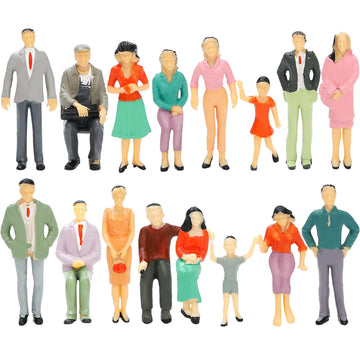 ONEST 16 Pieces 1: 25 Scale Miniature People Figurines Mini Plastic Figurines Dollhouse Accessories Mini Figures Hand Painted St