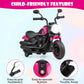 Costzon Toddler Motorcycle, 6V Battery Powered Electric Motorcycle With Detachable Training Wheels, Soft Start, Headlights & Music, Kids Motorcycle Ride On Toy For Toddlers Boys 18+ Months (Pink)