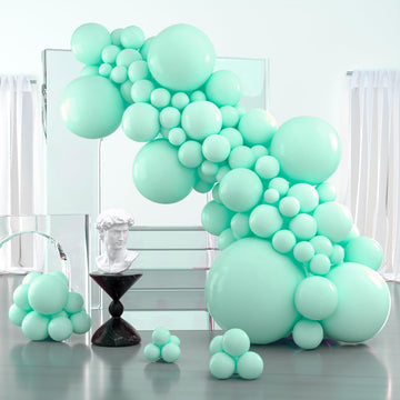 Partywoo Mint Balloons, 127 Pcs Mint Green Balloons Different Sizes Pack Of 36 Inch 18 Inch 12 Inch 10 Inch 5 Inch Pastel Turquoise Balloons For Balloon Garland Or Arch As Party Decorations, Mint-Q03