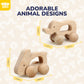 Toy Life Wooden Toys Cars, Animal Wooden Cars, Montessori Toys For Babies 0-6-12 Months, Wooden Baby Toys For 1 Year Old Boy Birthday Gift, Baby Boy Nursery Decor, Elephant & Rabbit Toy Car