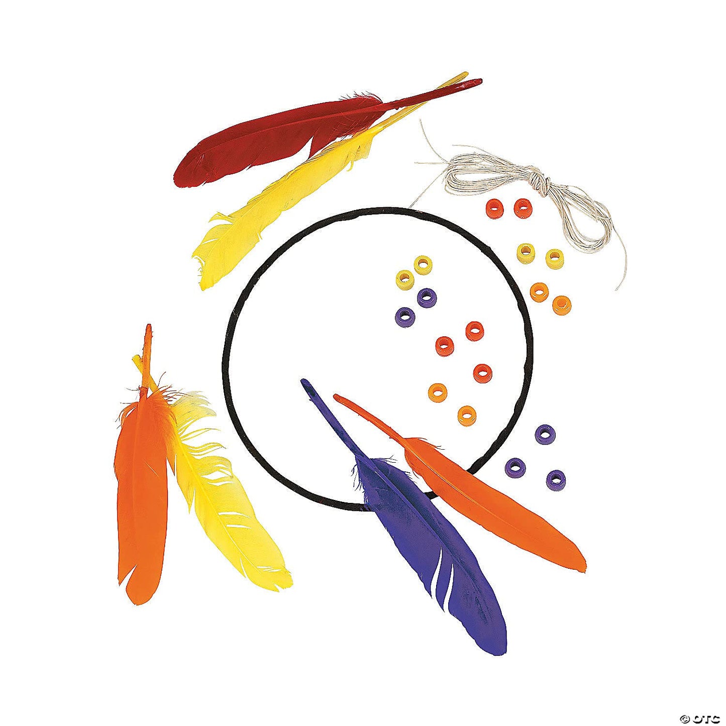 Fun Express Dream Catcher Craft Kit - Makes 12 Dream Catchers, 10 Inch, Assorted Colors, DIY Crafts