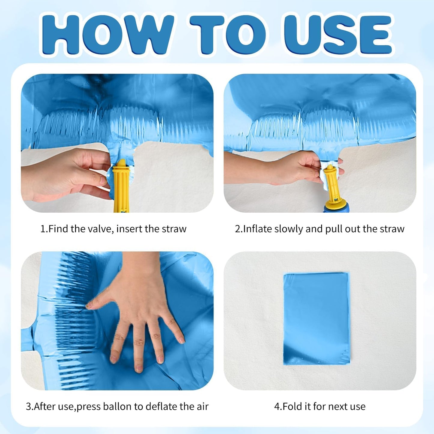 12 Pcs Heart Balloons, 18 inch Blue Heart Shaped Balloons, Big Heart Mylar Helium Balloons, Heart Love Foil Balloons for Wedding