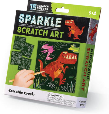 CROCODILE CREEK Dinosaur Sparkle Scratch Art 6 Piece Set, 1 EA