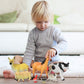 Click N' Play Jumbo Farm Animal Playset - 7 Assorted Realistic Plastic Animals for Kids - Brown