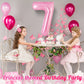 Pink Number 7 Balloon 40 Inch, Big Large Foil Helium Number Balloons, Jumbo Giant Mylar Number 7 Balloons For 7 Year Old Birthda