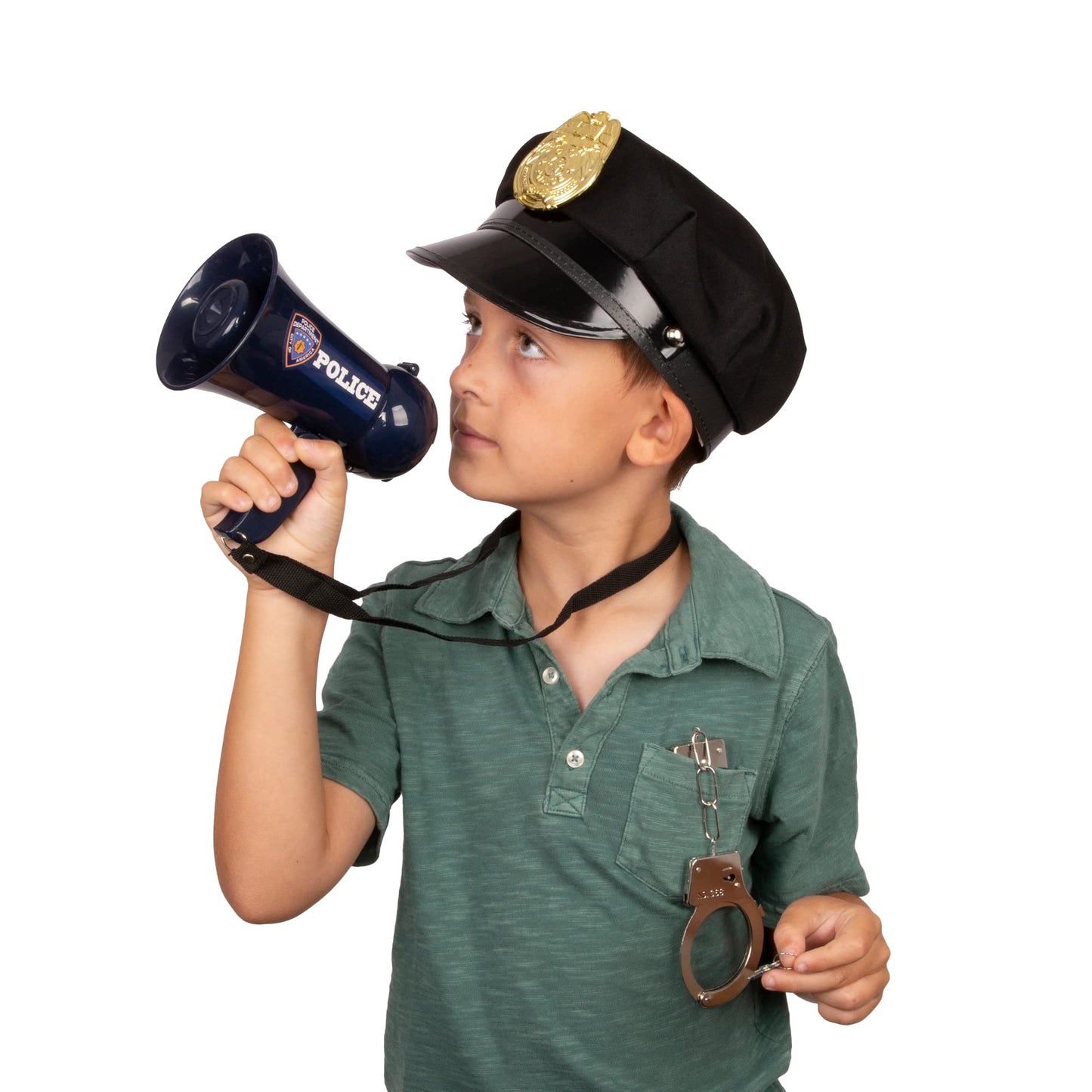 Tigerdoe Police Officer Costume - 3 Pc Set - Police Dress Up- Police Megaphone With Siren - Policeman Hat - Police Handcuffs - Cop Accessories Police Officer Toys