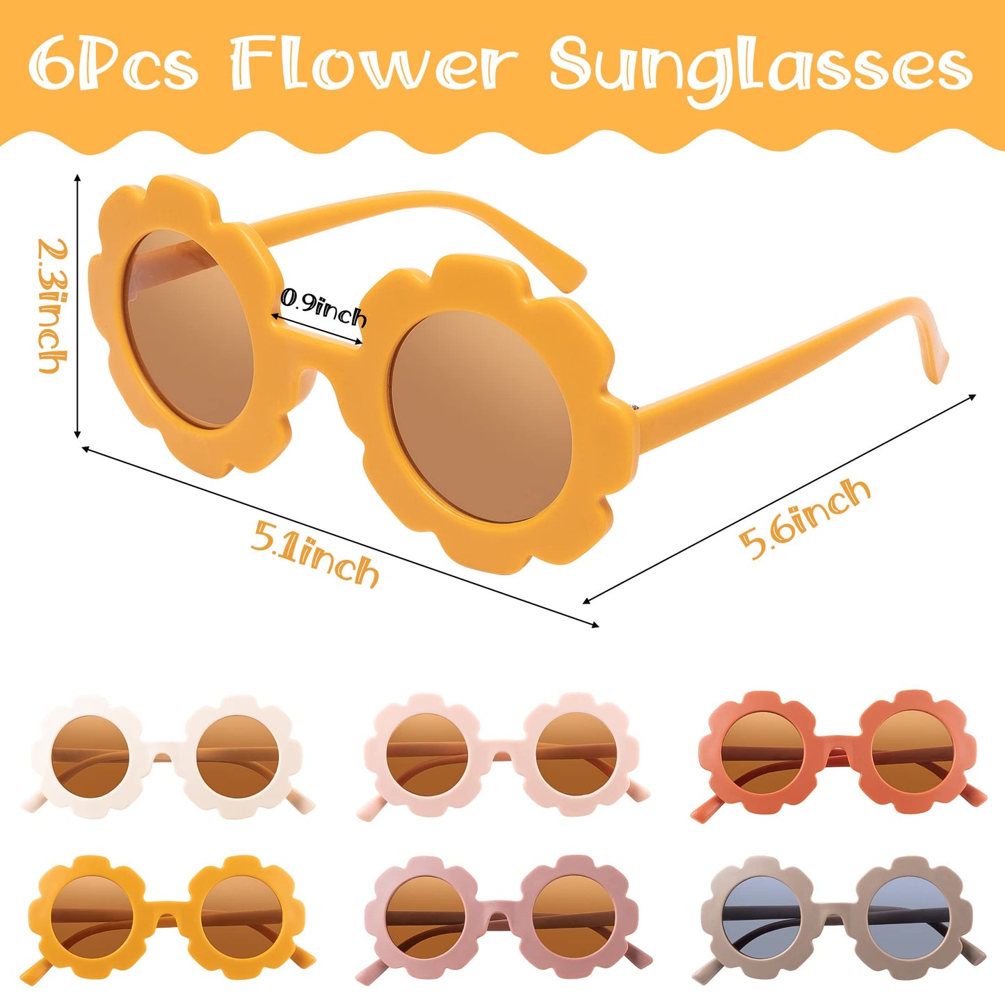 A1Diee 12Pcs Groovy Retro Flower Sunglasses Headbands Party Favors Boho Hippie Round Flower Polarized Eyewear Multicolor Daisy Flower Crown Costume Accessories Set 60S Festival Party Gifts For Kids