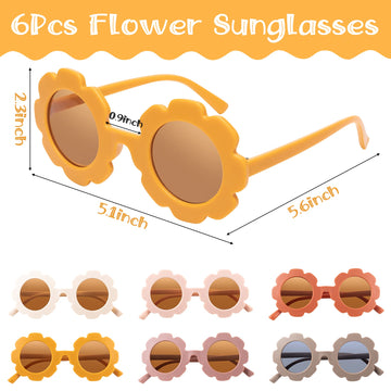 A1Diee 12Pcs Groovy Retro Flower Sunglasses Headbands Party Favors Boho Hippie Round Flower Polarized Eyewear Multicolor Daisy Flower Crown Costume Accessories Set 60S Festival Party Gifts For Kids