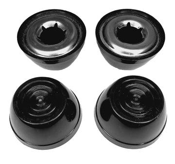Quadrapoint Hub Cap Replacement Compatible With Popular Red Wagon Brand, Steel & Wood Wagons 1/2' New Black (Not For Plastic Or Folding Or Little Wagons Model W5, Please Read Product Description)