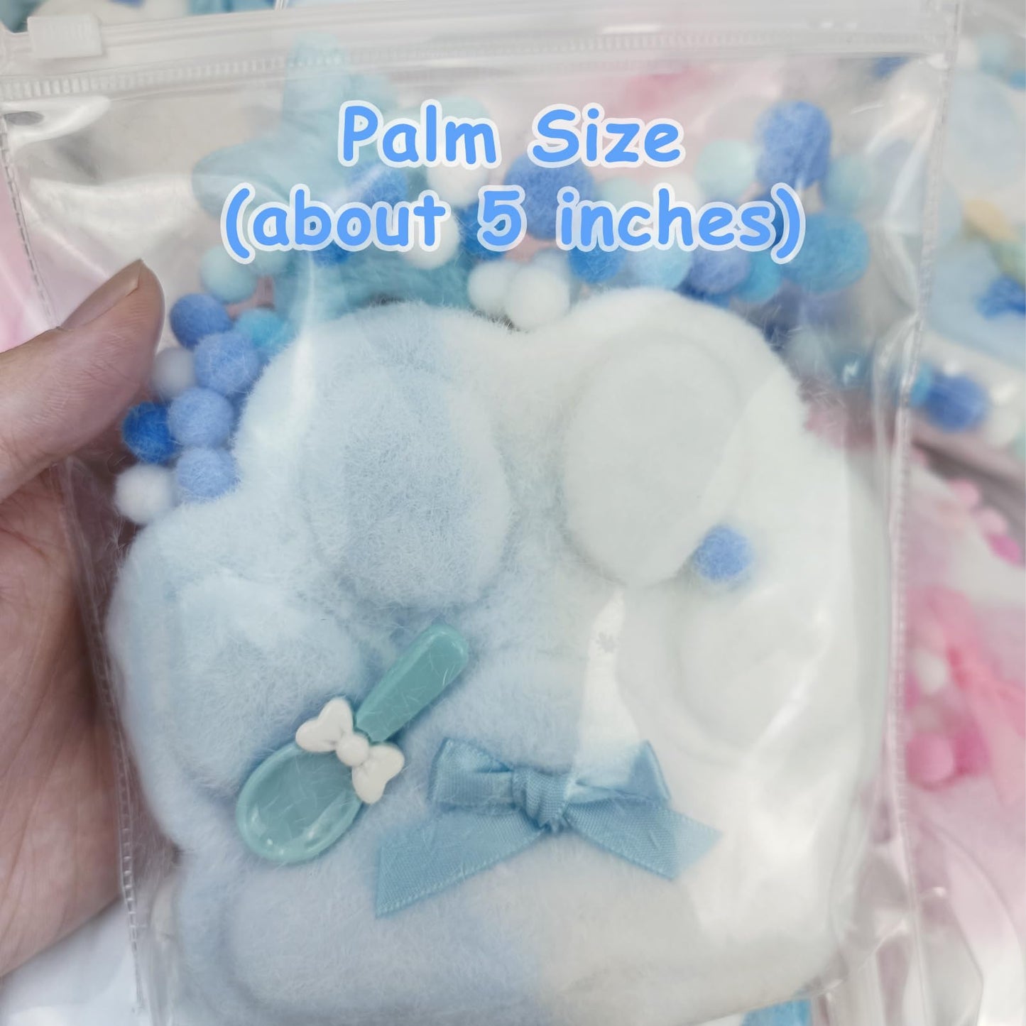 Wownova Cat Paw Squeeze 5 Inch Super-Sized, Bouncy Big Squeeze Cat Paw, Stretch Cute Cat Squeeze For Fidget, Springy Squeeze Cat Paw Toys For Girls Women Friends Kids Family (Blue-White)