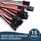 Frienda 15 Pieces Servo Extension Cables Servo Extension Cord Male to Female RC Wire Cable Compatible with RC JR Futaba Car Airp