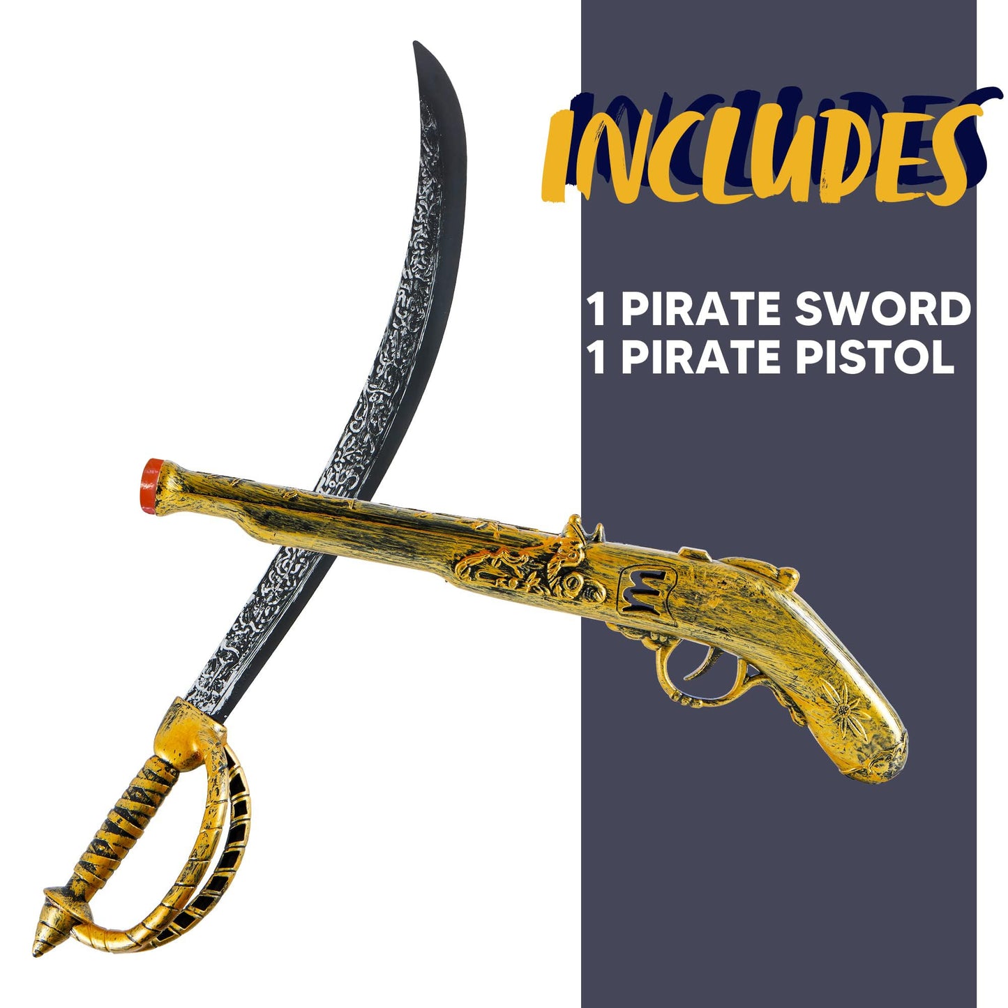 JOYIN 28 Inches Pirate decorative replica blade and 16 Inches Pirate  Set