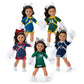 American Girl New York Jets Cheer Uniform 18 Inch Doll Clothes With Pom Poms, Green And Black, 5 Pcs, Ages 6+