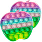 Toyshine Pack Of 2 - Light Strawberry And Dark Strawberry- Fidget Popping Sounds Playset , Bpa Free Silicone, Push Bubbles Plays