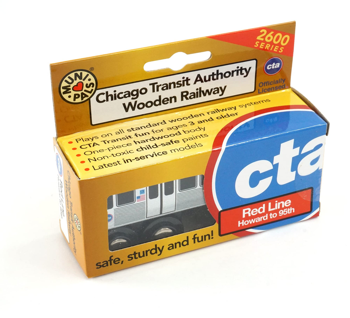 Muni Pals Munipals Chicago Transit Authority Wooden Railway Red Line–Child Safe And Tested Wood Toy Train
