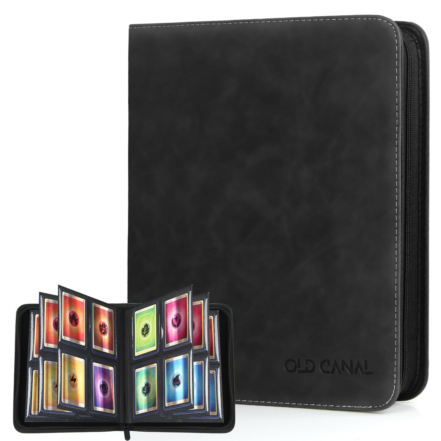Old Canal Top Loader Binder  4 Pockets Card Binder Holds 112 Top Loaders  enhanced Trading Card Collection Holder  Top Loader Storage Album for TCG  Sports Cards  Black (FOR TOP LOADERS ONLY)