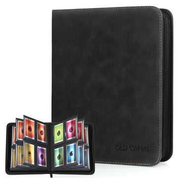 Old Canal Top Loader Binder  4 Pockets Card Binder Holds 112 Top Loaders  enhanced Trading Card Collection Holder  Top Loader Storage Album for TCG  Sports Cards  Black (FOR TOP LOADERS ONLY)