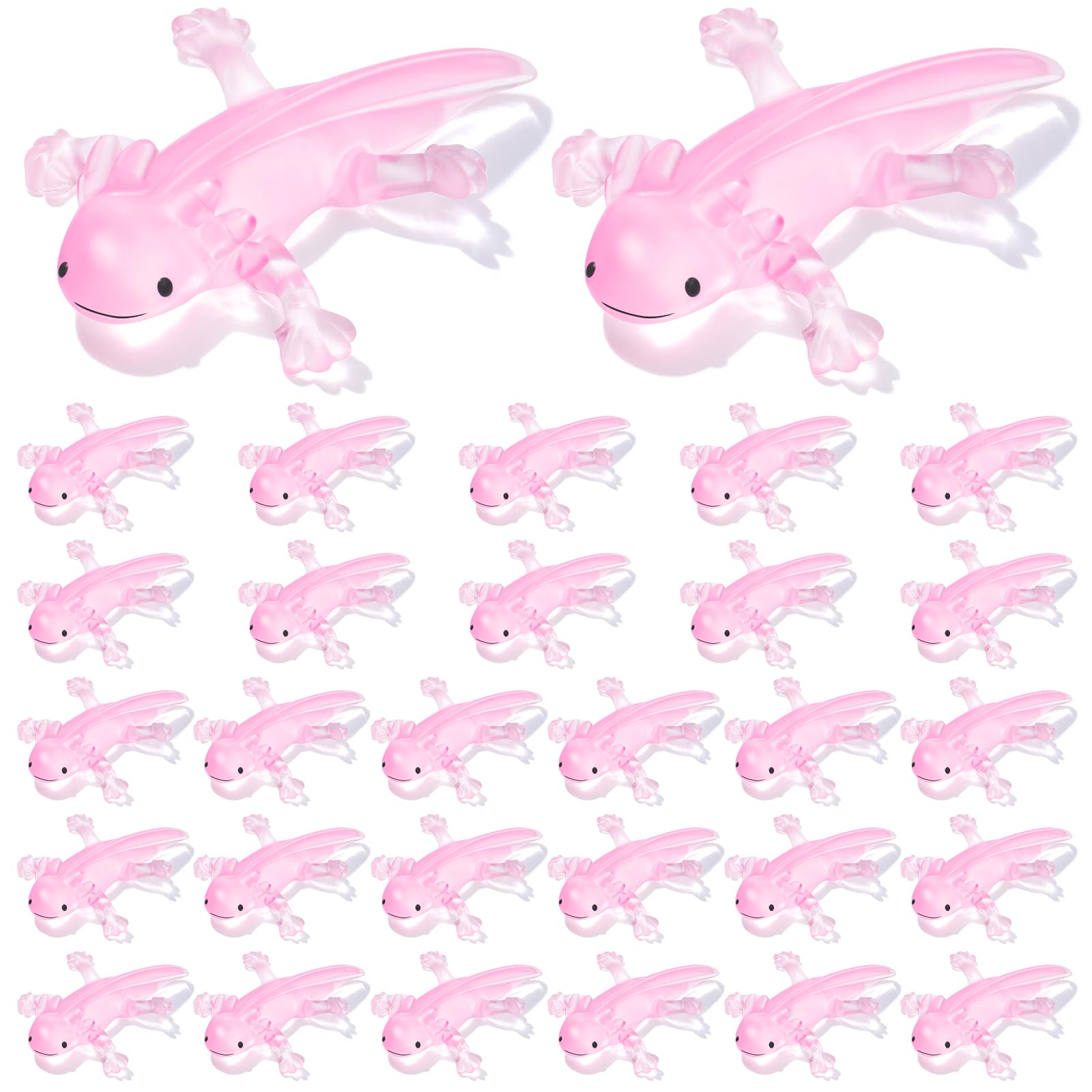 Lewtemi 30 Pcs Valentines Axolotl Pink Adorable Axolotl Gifts Amphibiously Axolotl Birthday Party Decorations Tiny Animal Figurine For Valentine'S Day Exchange Gift Prizes Cake Topper Party Favors