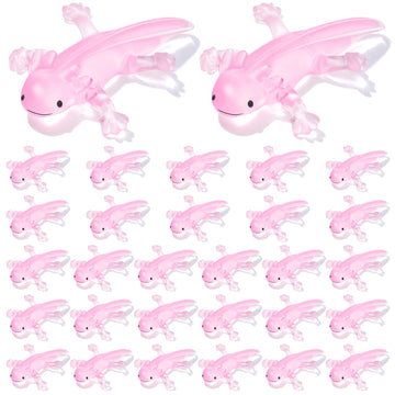 Lewtemi 30 Pcs Valentines Axolotl Pink Adorable Axolotl Gifts Amphibiously Axolotl Birthday Party Decorations Tiny Animal Figurine For Valentine'S Day Exchange Gift Prizes Cake Topper Party Favors