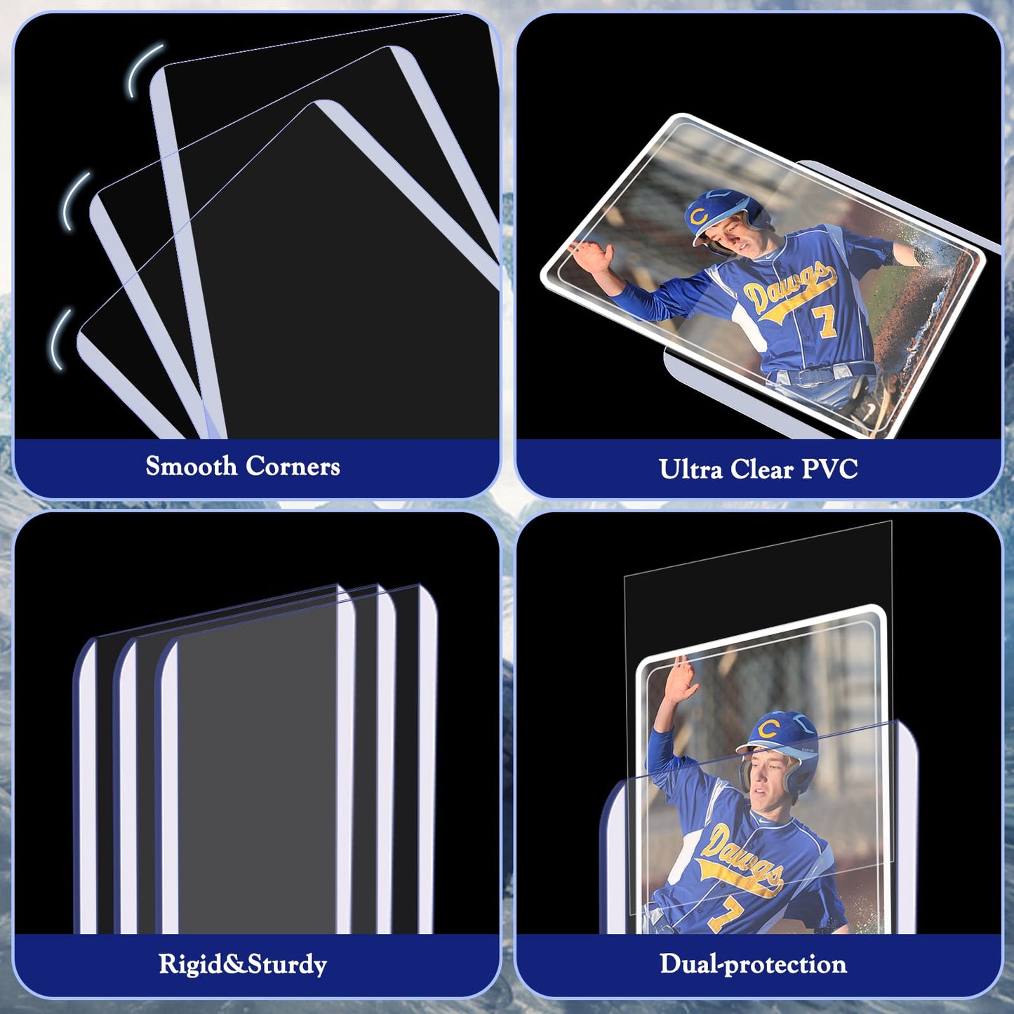 250 PCS TopLoaders Card Sleeves for Trading Cards, 3 x 4 Baseball Card Protectors Card Holder Fit for MTG, TCG, Stardard Cards S