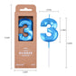 PHD CAKE 2.76 Inch Diamond Blue 3 Number Birthday Candles, Blue Number Candles, Cake Number Candles, Party Celebration