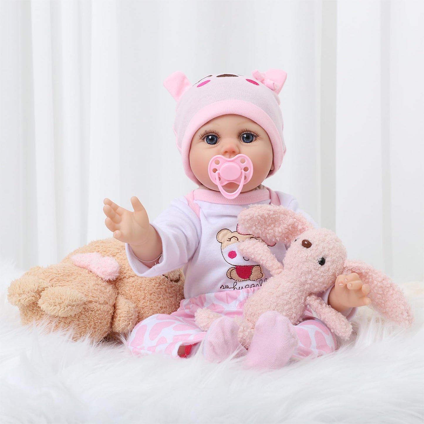 Realistic Reborn Baby Doll Girl 22'', Sweet Real Life Like Bebes De Silicona Reales Handmade, Lifelike Reborn Doll Soft Vinyl We
