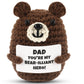 Juleasel Mini Bear Gifts For Dad From Daughter Son, Positive Crochet Animals Easter Fathers Birthday Gifts Handmade Emotional Cr