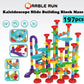 ailixinda Marble Run Set - 197 PCS STEM Building Blocks Toy with 50 Glass Marbles, Multicolor, 2"x3"x0.5" for Kids