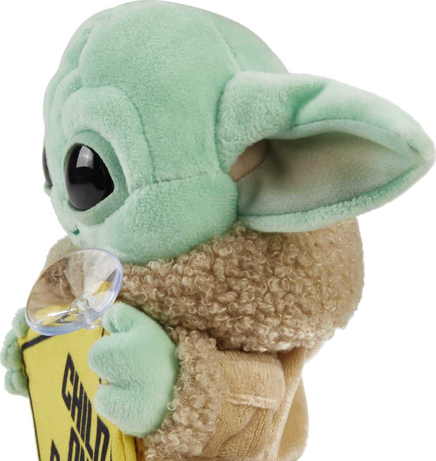 FISHER-PRICE BABY Star Wars Grogu Plush Toy & “Child on Board” Sign, 8-in Green Cuddle Character, Soft Collectible, Model GXB51