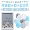 Womrich Boy Baby Shower Decorations Elephant Theme Set, Baby Shower Guestbook Elephant Sign Frame, It Is A Boy Banners Elephant