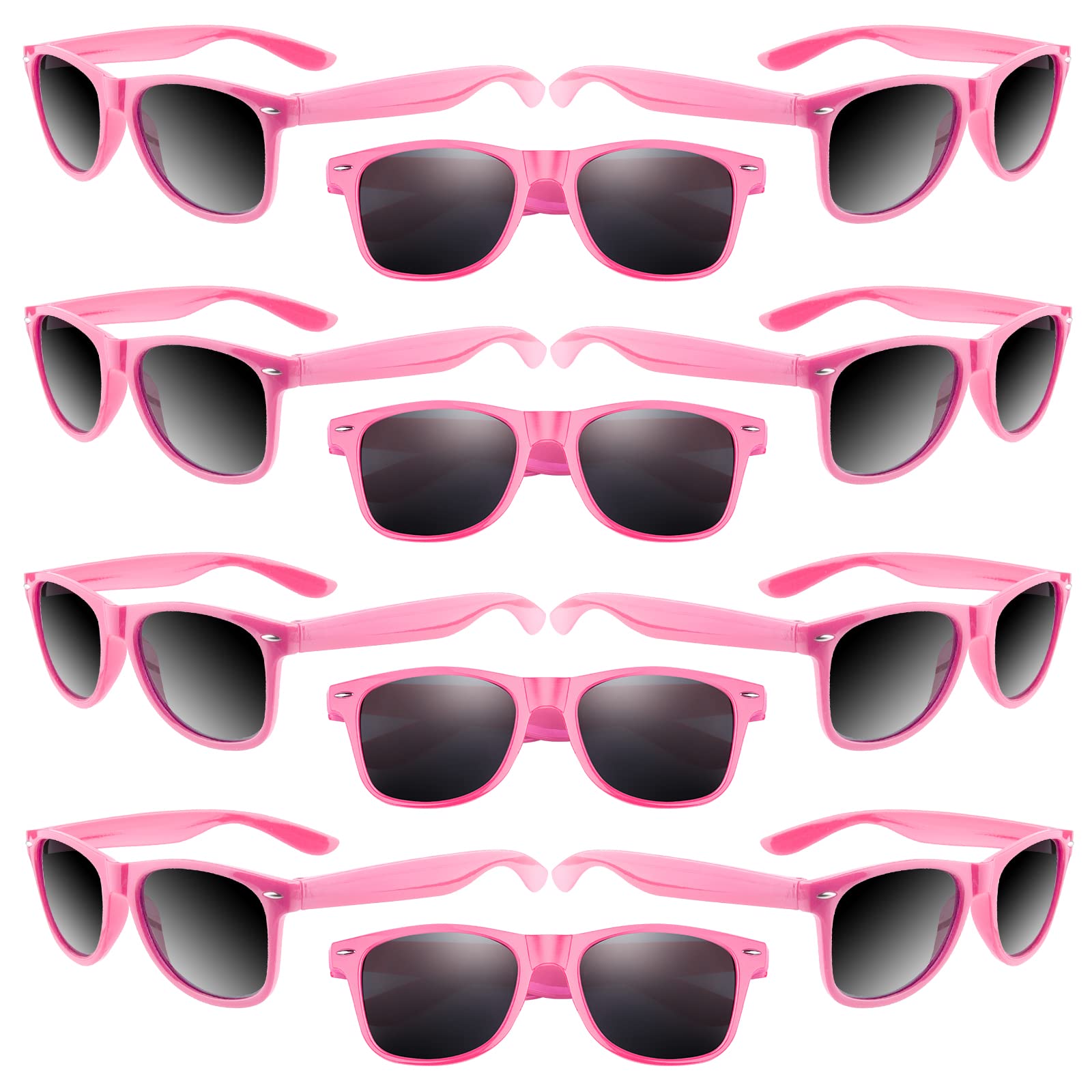 Astaron 12 Pack Party Novelty Sunglasses Bulk Neon Party Favors For Beach Wedding Party Pool Party Supplies, Pink