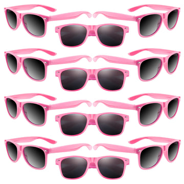 Astaron 12 Pack Party Novelty Sunglasses Bulk Neon Party Favors For Beach Wedding Party Pool Party Supplies, Pink