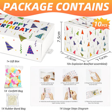 Giftota Happy Birthday Surprise Gift Box Explosion For Money, Money Gift Box Explosion With Confetti, Pop Out Money Gift Box, Mo