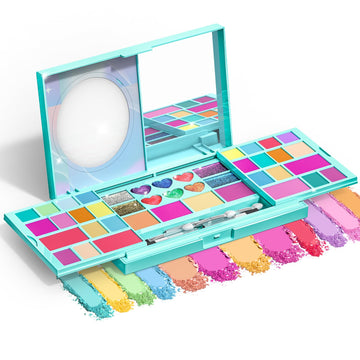 Tomons Kids Makeup Kit for Girls - Princess Makeup Set with Mirror, Non-Toxic and Safe, Birthday Toys Gift for Toddlers Ages 5-1