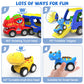 HEGUD Toddler Car Toys for 1 2 3 4 5 Year Old Boy, 5-in-1 Dinosaur Vehicle Trucks Toys for Toddlers 1-3 with Sounds & Lights Toy