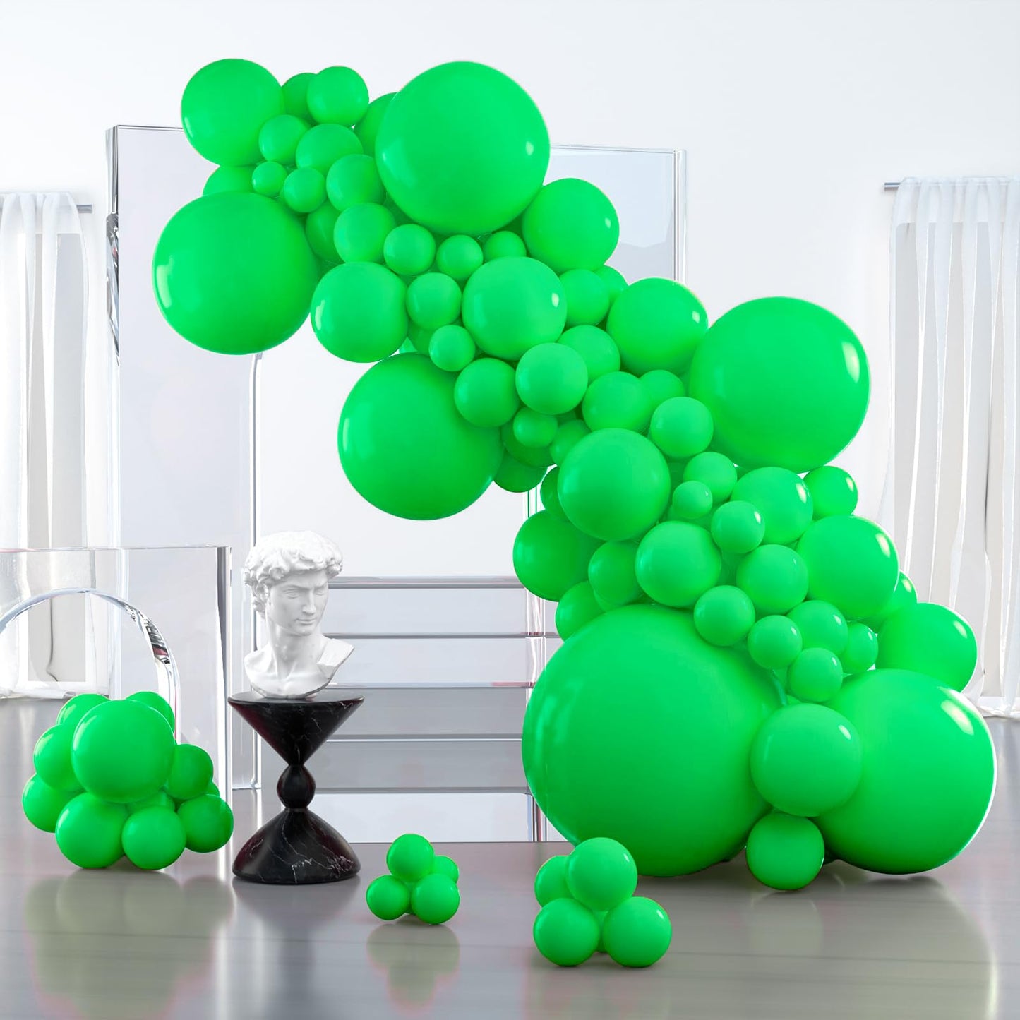 Partywoo Malachite Green Balloons, 127 Pcs Clover Green Balloons Different Sizes Pack Of 36 Inch 18 Inch 12 Inch 10 Inch 5 Inch Green Balloons For Balloon Garland Arch As Party Decorations, Green-Y24
