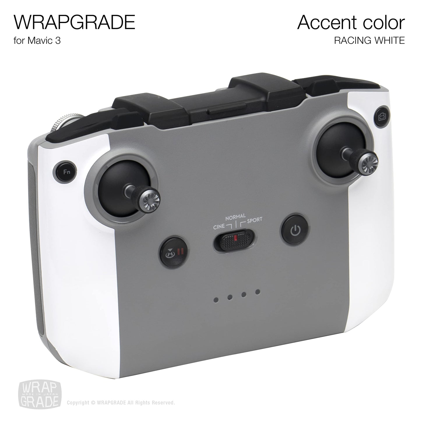 WRAPGRADE Partial Skin Stickers for DJI Mavic 3 / Mavic 3 Classic Accent Color (Racing White)