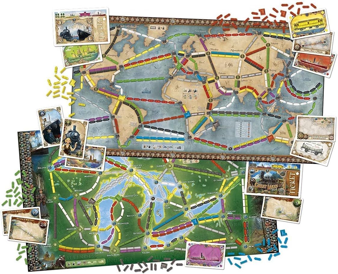 Days of Wonder Ticket to Ride Rails & Sails Board Game - Train Route-Building Strategy Game, Multi, Standard Size, Ages 10+, 2-5 Players
