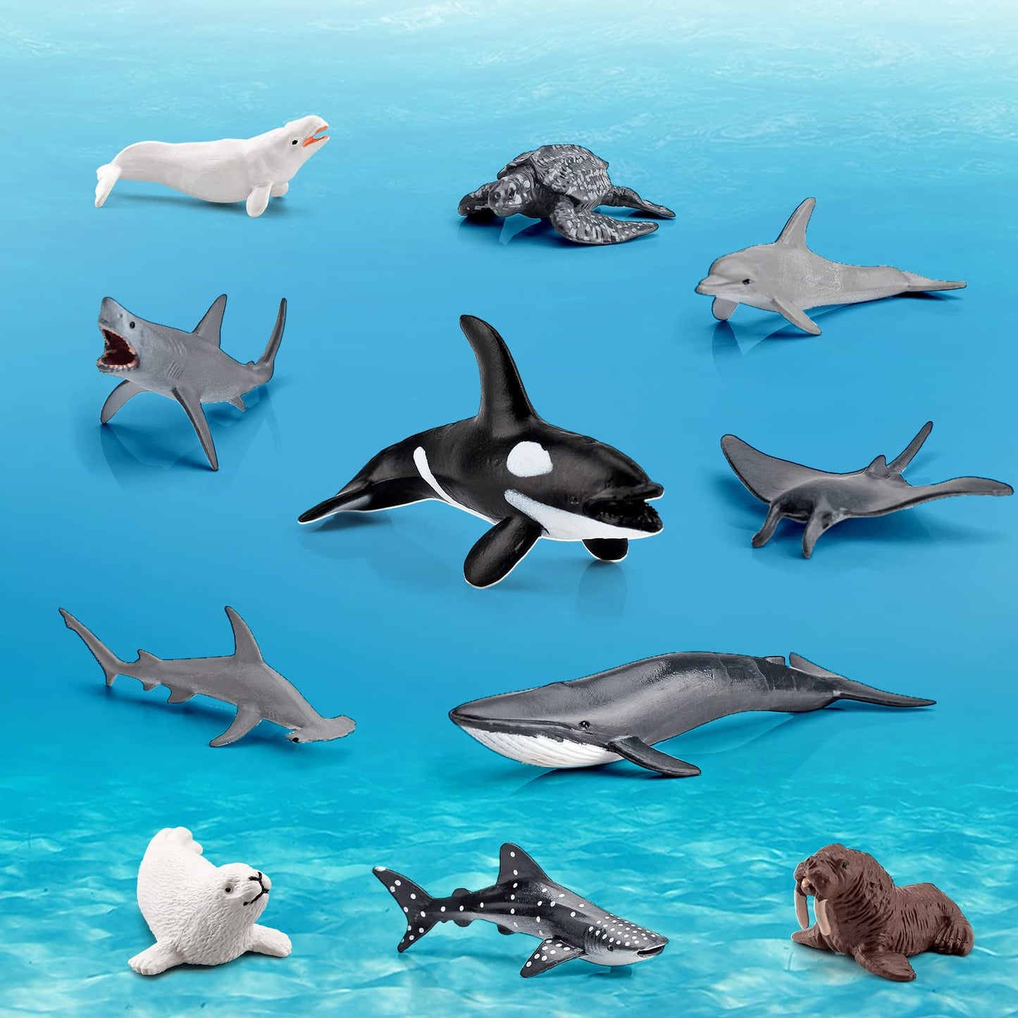 Lc Joycre Arctic Animals Mini Sea Creatures Toys Set - 22Pcs Figurines For Toddlers - Sharks, Sea Turtle & More - Bulk Kids Birt