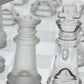 Gamie Premium Glass Chess Set, 12 Inch - Elegant Design - Durable Build - 32 Frosted And Clear Pieces - Felted Bottoms - Easy To Carry - Stable & Fully Functional For Chess Lovers