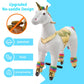 Pipleo Unicorn Ride-On Toy for Kids, Plush Mechanical Animal, Medium Size, Rainbow Color, No Battery, Max Load 165 LBS, Model 202